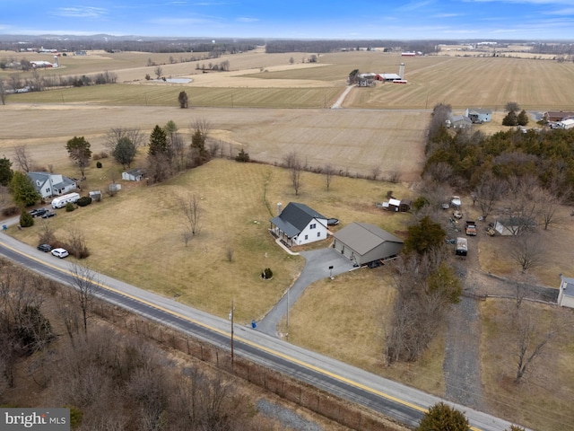 bird's eye view featuring a rural view