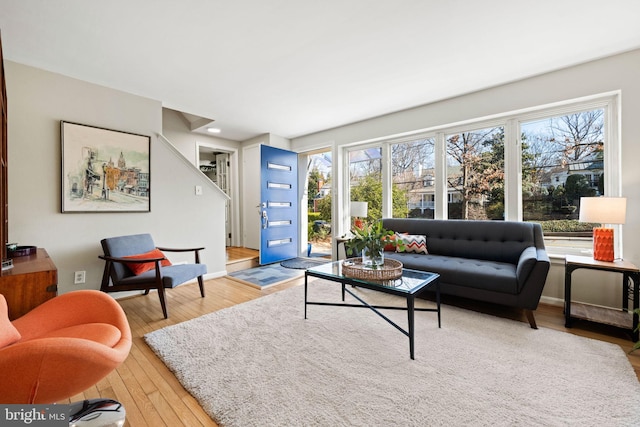 living room featuring hardwood / wood-style floors