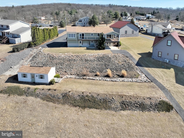 aerial view with a residential view