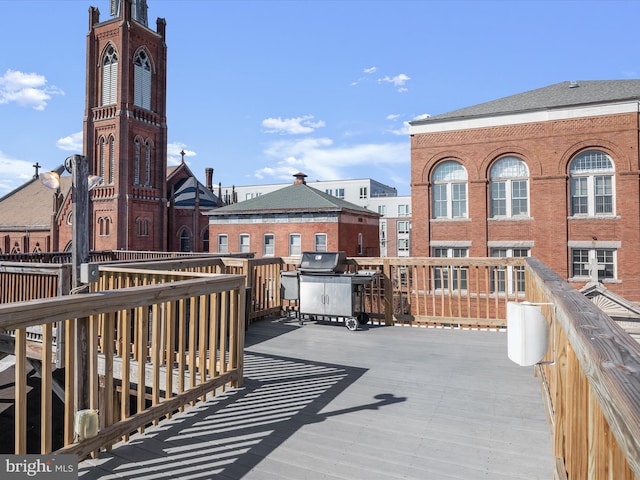 deck with area for grilling