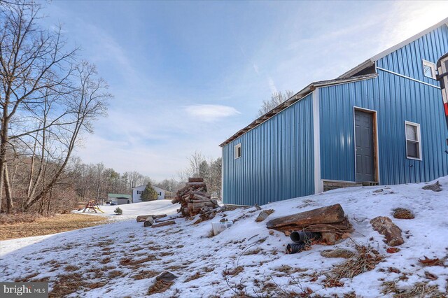 view of snow covered structure