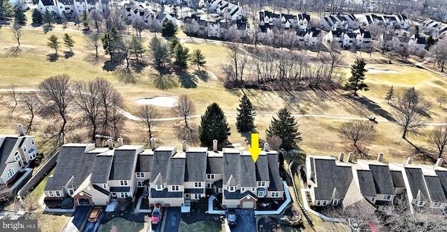 bird's eye view with a residential view