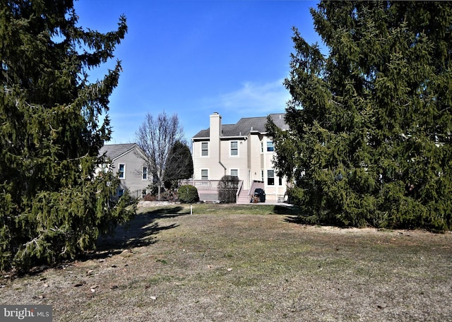 view of yard with stairway