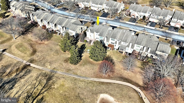 bird's eye view with a residential view