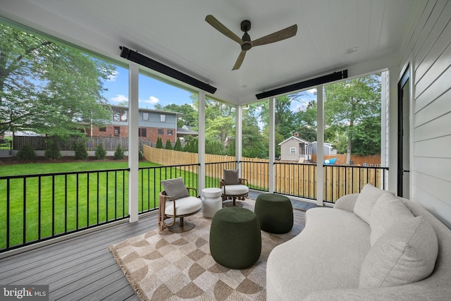 6807 29th St N, Arlington, VA 22213 - sunroom / solarium with a ceiling fan