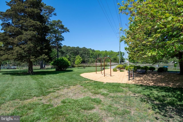 view of yard featuring playground community