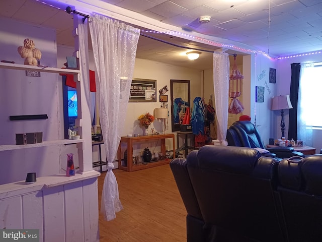 living area with light wood-style flooring