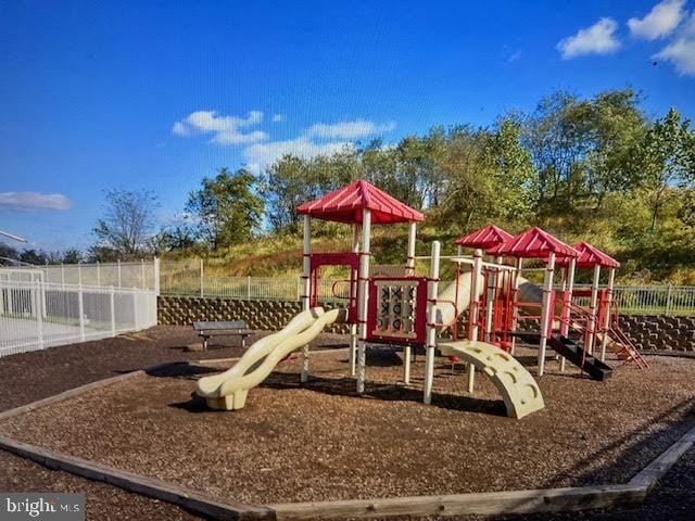 community play area with fence