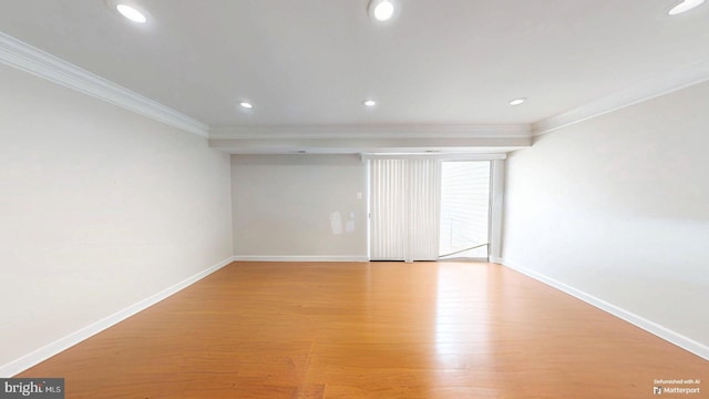 130 Saint Charles Sq Unit 130, Sterling, VA 20164 - spare room featuring light wood-style flooring, recessed lighting, ornamental molding, and baseboards