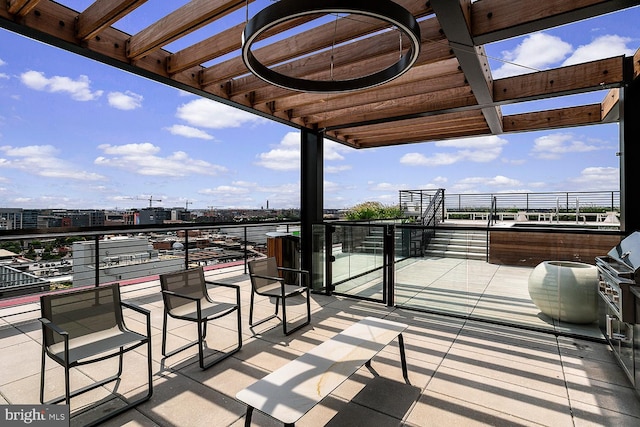 view of patio featuring an outdoor kitchen