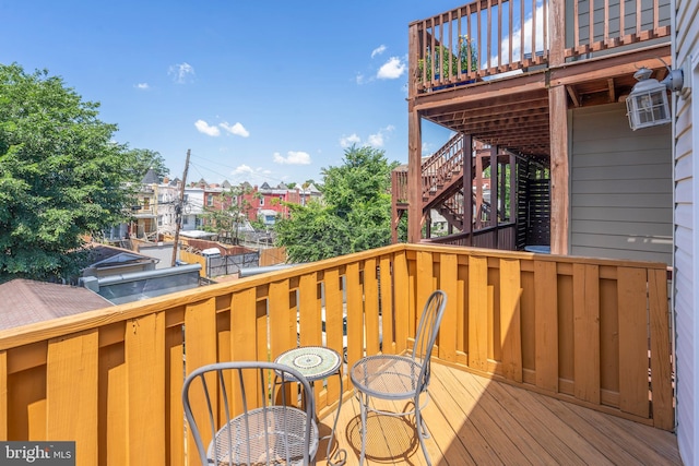 wooden deck with stairs