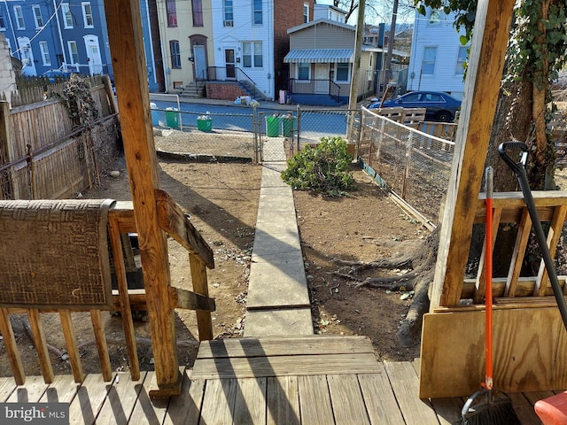 view of yard featuring fence