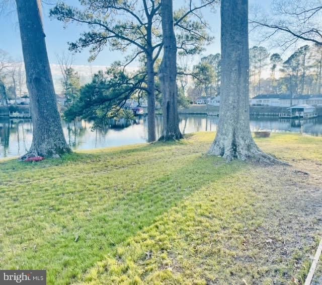 view of yard featuring a water view