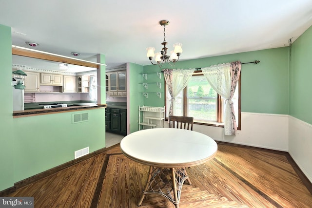 60 Fernwood Ln, Fairfield, PA 17320 - dining room with a chandelier, wood finished floors, and baseboards