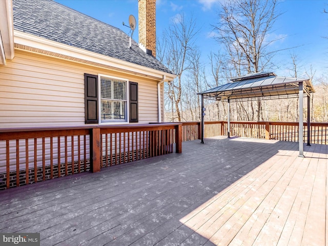 deck featuring a gazebo