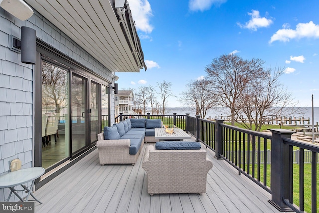 deck featuring an outdoor hangout area