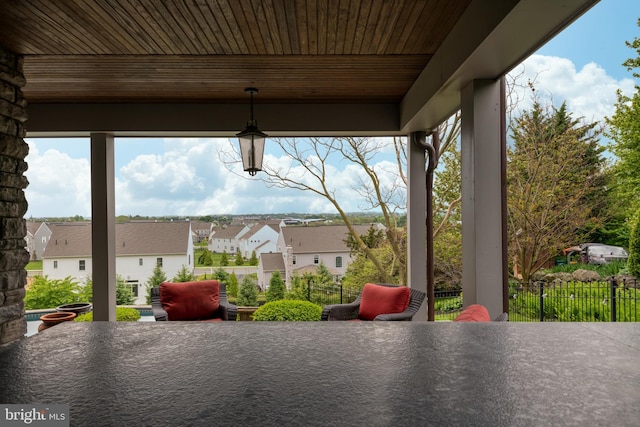 view of patio featuring a residential view