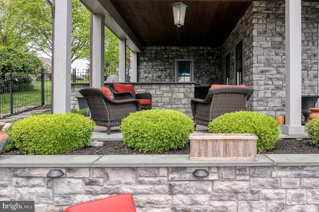 view of patio with fence