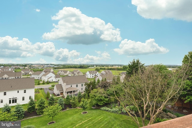 aerial view with a residential view