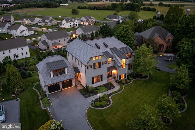 bird's eye view featuring a residential view