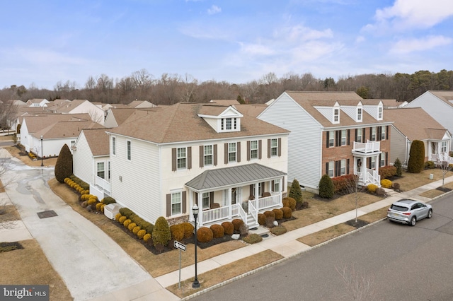 drone / aerial view featuring a residential view