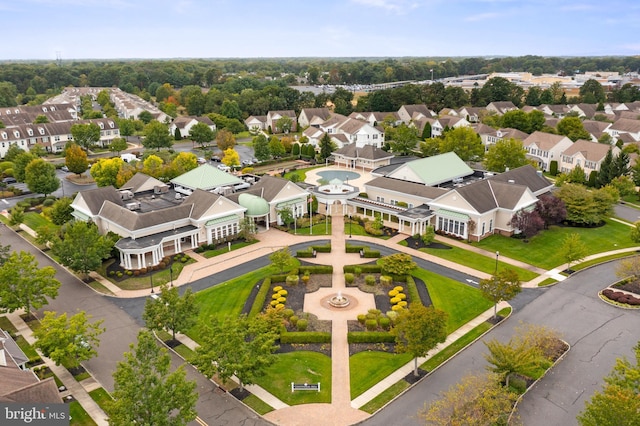 aerial view with a residential view