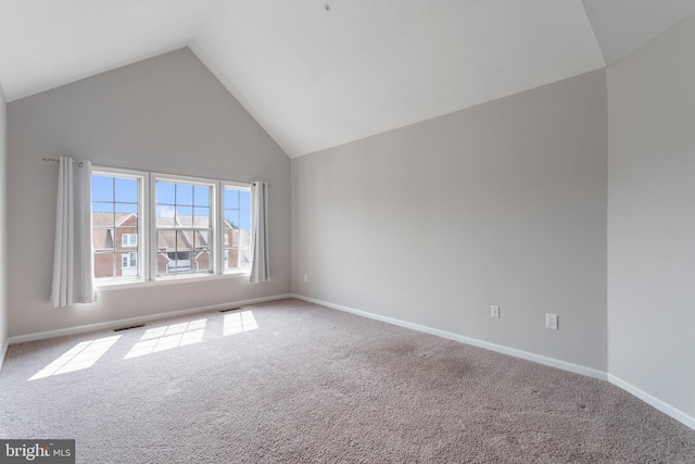 7014 Ellingham Cir Unit F, Alexandria, VA 22315 - additional living space with carpet, high vaulted ceiling, and baseboards