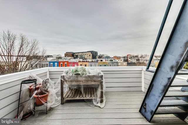 balcony with a city view