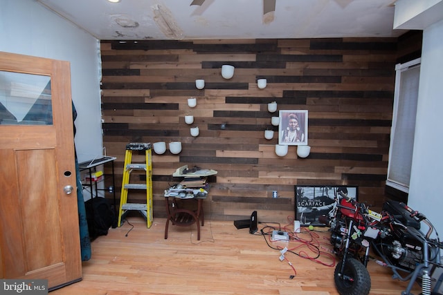 interior space with wood finished floors