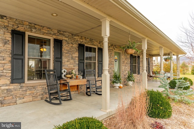 view of patio with covered porch