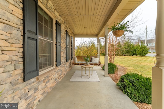 view of patio with covered porch