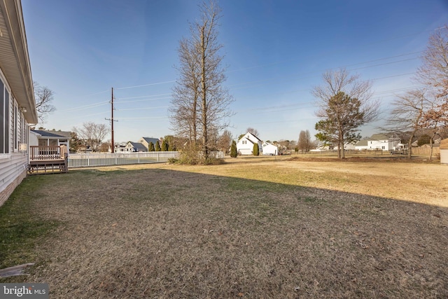 view of yard with fence