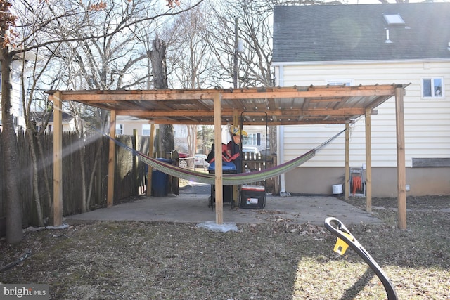 view of car parking with a carport