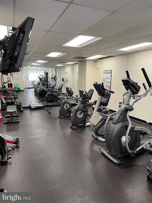 3701 Connecticut Ave NW Unit 311, Washington, DC 20008 - gym with a drop ceiling