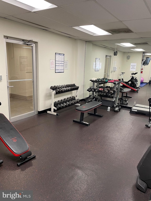 3701 Connecticut Ave NW Unit 311, Washington, DC 20008 - gym with a paneled ceiling