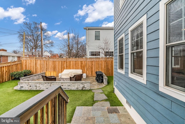 view of yard with fence