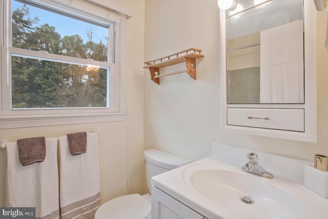 bathroom with vanity and toilet