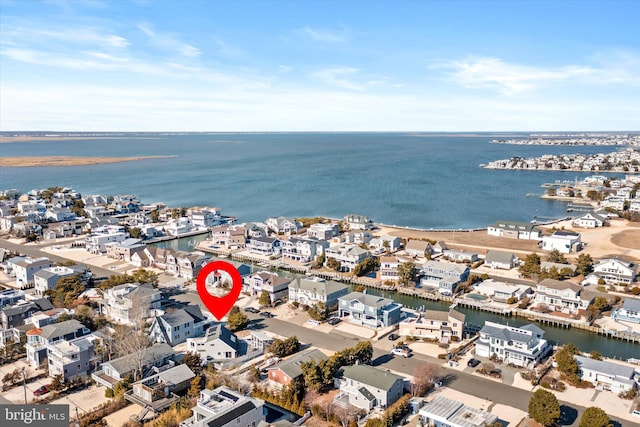 14 Buckingham Ave, Harvey Cedars, NJ 08008 - birds eye view of property with a water view and a residential view
