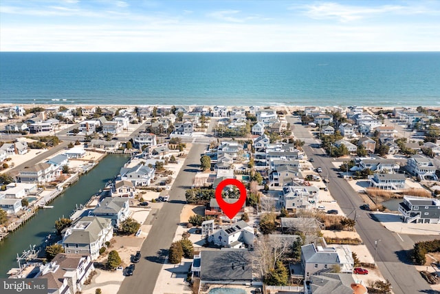 14 Buckingham Ave, Harvey Cedars, NJ 08008 - drone / aerial view with a residential view and a water view