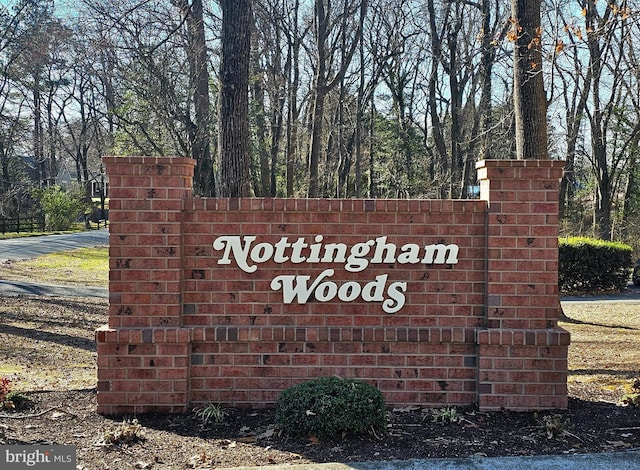 view of community sign