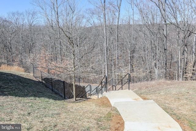 view of yard featuring fence