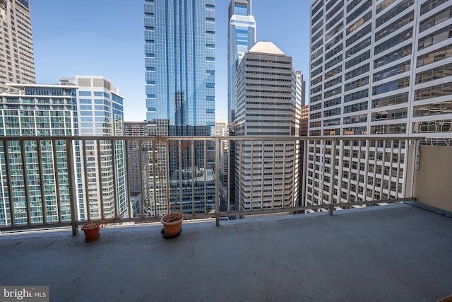 balcony with a view of city