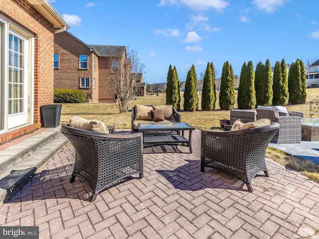 view of patio / terrace featuring an outdoor living space