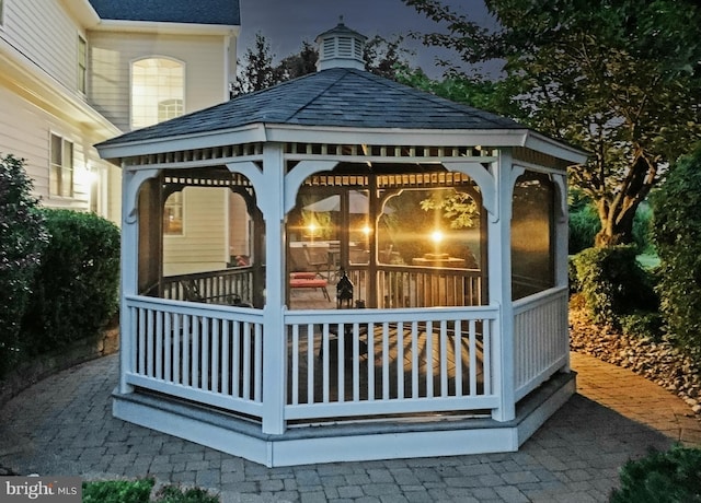 exterior space with a gazebo