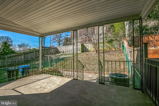 view of patio with central AC and a fenced backyard