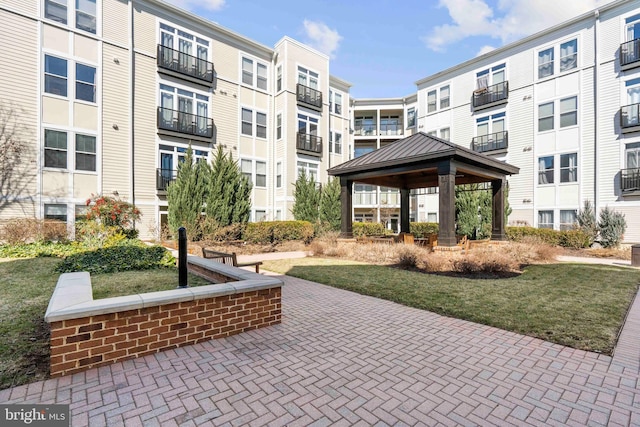 view of property's community with a gazebo