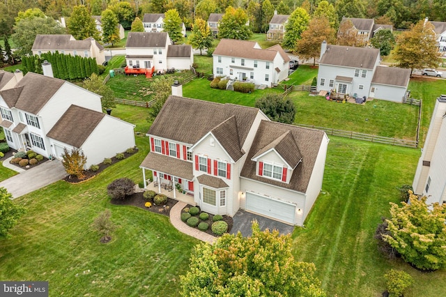 birds eye view of property featuring a residential view