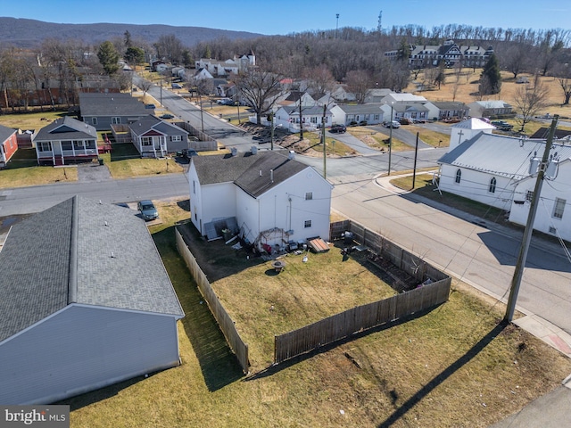 bird's eye view with a residential view