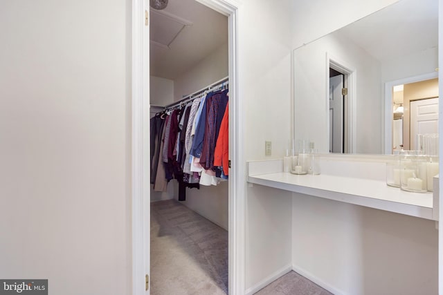 bathroom featuring baseboards and a spacious closet