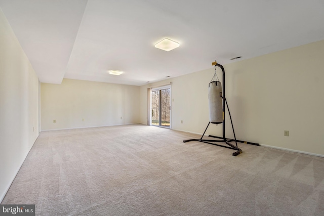 interior space featuring visible vents and baseboards